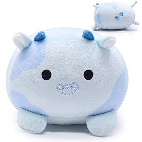 Blueberry Cow Plush Pillow - Kawaii Stuffed Animal, Cute Plushie for Kids, Christmas, Birthday, Valentine's Day Gifts, Home Decor - Blueberry Cow - 7IN