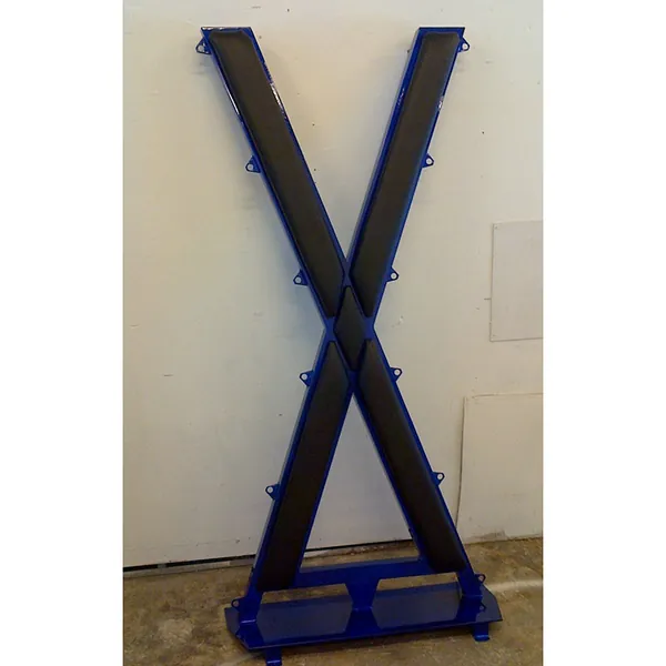 Tranparent Blue Aluminum Cross w/Black Upholstery