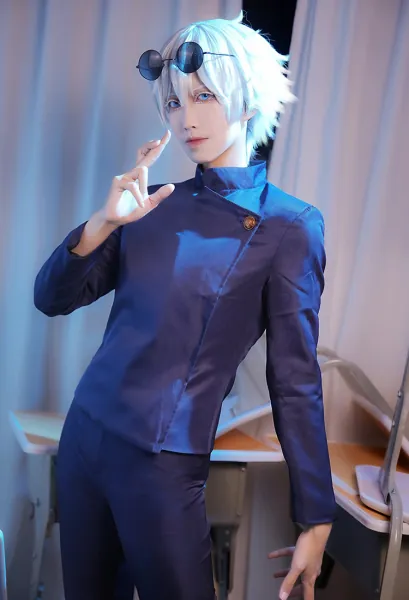 Jujutsu Fight Powerful Sorcerers Satoru Cosplay Costume Top and Pants