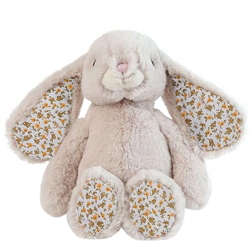DILLY DUDU Blossom Bunny Rabbit Stuffed Animal Plush Toy Best Gifts 10-Inch（Beige）