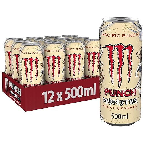 Monster Energy Pacific Punch - koffeinhaltiger Energy Drink mit erfrischendem Punch-Geschmack aus Himbeere, Guave und Kirsche - in praktischen Einweg Dosen (12 x 500 ml)