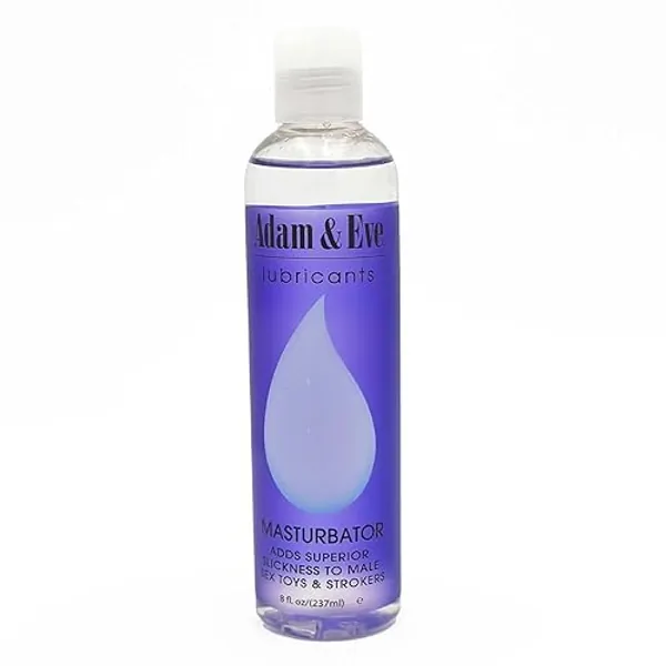Adam & Eve Masturbator Lube - Water Based Gel Great Fort Adding Superior Slickness to Toys & Strokers - Lube for Sex and Masturbation - Latex Safe, Non-Staining Sex Lube - 8oz