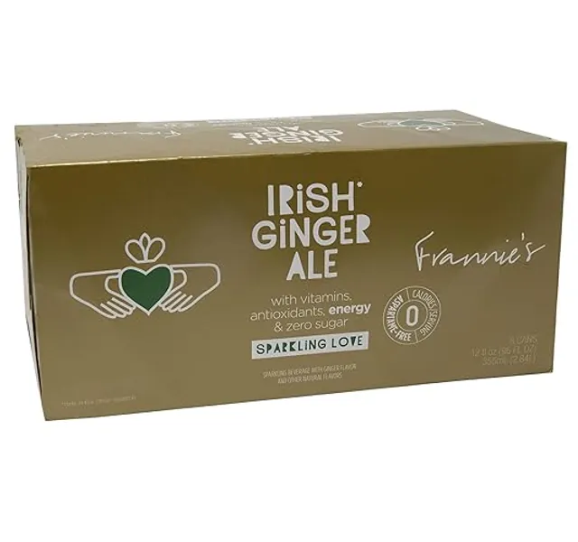 Frannie's Sparkling Beverage- Zero Calories & Sugar, Aspertame Free: 8-Pack 12 fl. oz. Cans (Irish Ginger Ale) - Irish Ginger Ale