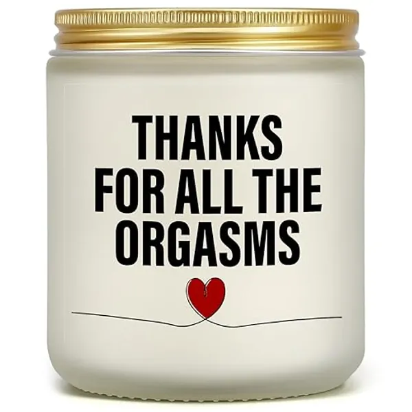Funny Gifts for Men Women, Valentines Day Gifts for Him Her, Anniversary Birthday Gifts for Boyfriend Girlfriend Husband Wife, Christmas Love You Miss You Romantic Candle Gifts for Couple Fiance Guy - Thanks for all the GASMS
