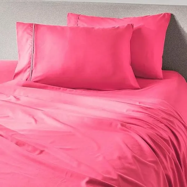 PeachSkinSheets Passion Pink Sheet Set - 1500tc Level of Softness - Extra Soft Cooling Sheets for Hot Sleepers and Night Sweats - Queen