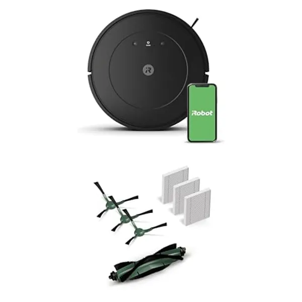 iRobot Roomba Vac Robot Vacuum (Q0120) - Easy to use, Power-Lifting Suction, Multi-Surface Cleaning, Smart Navigation Cleans in Neat Rows, Self-Charging, Alexa, Q01 w/Replen Kit