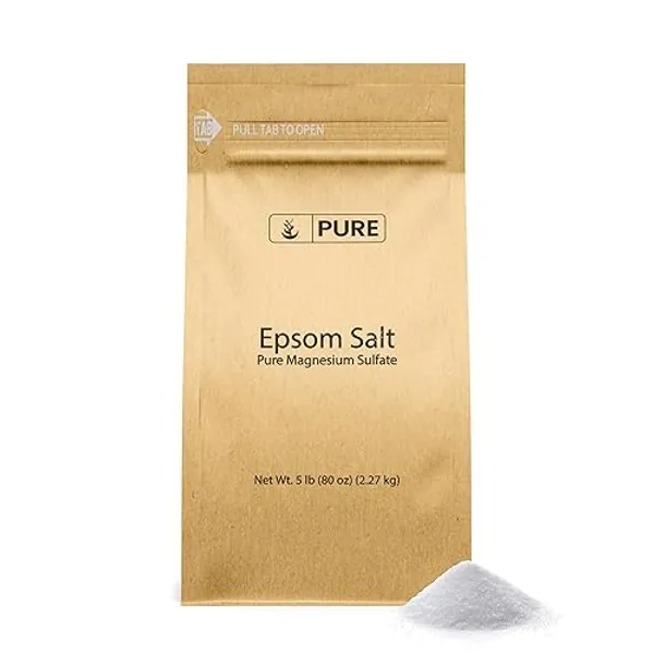 Pure Original Ingredients Epsom Salt (5 lb) Pure Magnesium Sulfate, Food Grade, Soaking Solution