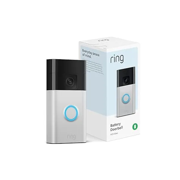 All-new Ring Battery Doorbell, Head-to-Toe Video, Live View with Two-Way Talk, and Motion Detection & Alerts (2024 release), Satin Nickel - Satin Nickel - 1 Doorbell