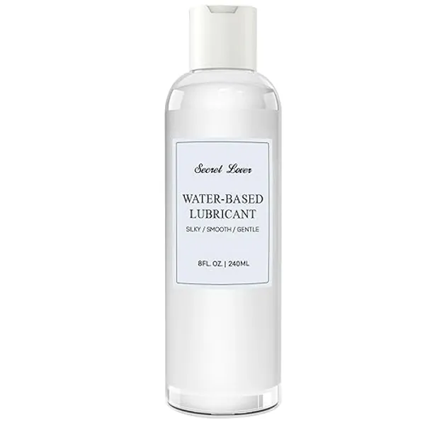 Secret Lover Water-Based Personal Lubricant, Silky Smooth Long-Lasting Lube for Women, Men, and Couples, Natural Ingredients Non-Staining, 8 Fl Oz