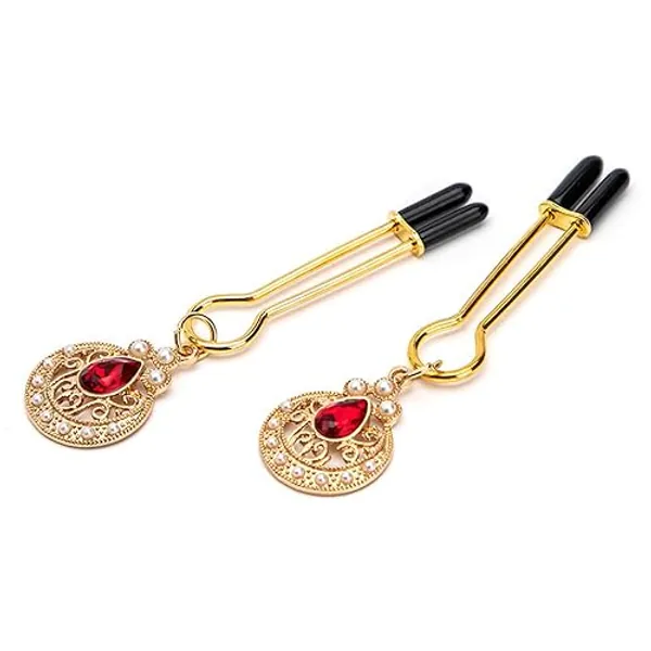 Stainless Steel Red Body Chains and Clips Clamps Non Piercing Body Jewelry for Women Bells Non Piercing Jewelry Clip on Jewelry Chain Body Jewelry Toys
