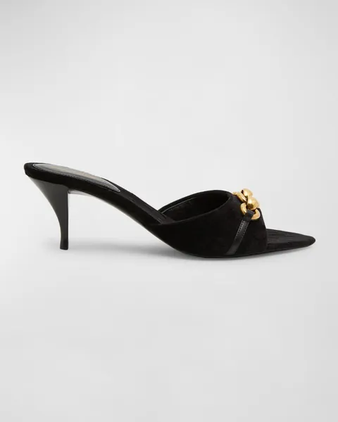 YSL Le Maillon Chain Mule Sandals