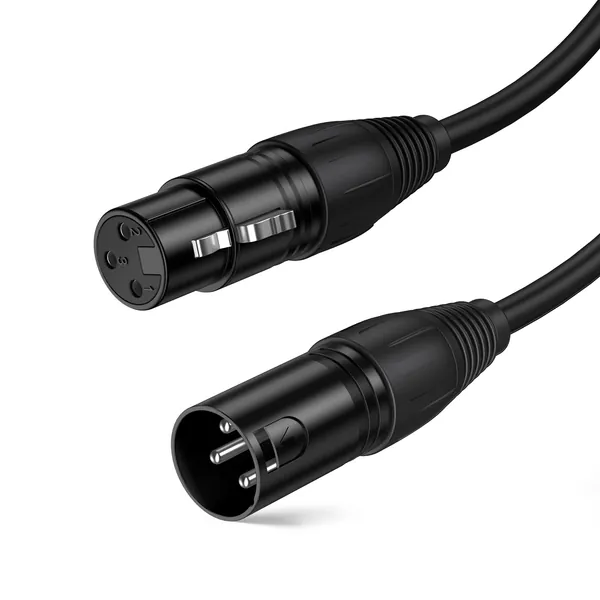 CableCreation XLR Cable [10FT/3M], 3PIN XLR Male to Female Balanced Microphone Cable for Recording Applications,Mixers,Speaker Systems,DMX Lights.Black