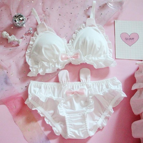 White Rabbit Lingerie Set - Pink / S (A Cup)