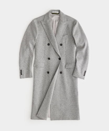 Italian Double Breasted Topcoat in Grey | 38 / Grey / OU1770722-450
