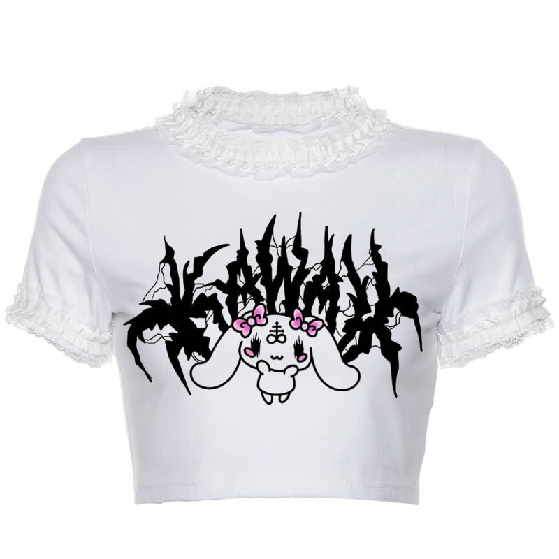 Manga Succubus Crop Top - Gothic Cinnamoroll / S