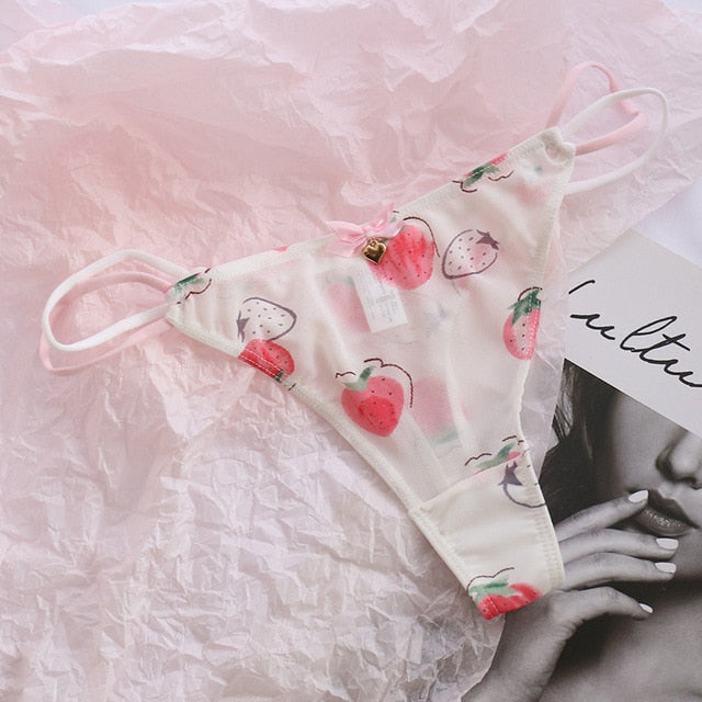 Classic Mesh Thongs - Strawberry