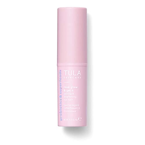 TULA Skin Care Eye Balm Rose Glow - Dark Circle Treatment, Instantly Hydrate and Brighten Undereye Area, Portable and Perfect to Use On-the-go, 0.35 oz. - Rose Glow