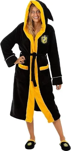 Funidelia | Bata de Harry Potter para hombre y mujer - Accesorios & merchandising - Regalos originales para Navidad, cumpleaños y otras celebraciones - L-XL - Amarillo - Hufflepuff
