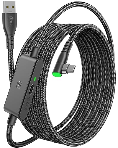 INIU Cable Link de 5m, Cable Link USB 3.0 a USB C con Meta Oculus Quest 3s, Quest 3 2 1, Quest Pro, Pico 4, PC Steam VR Accesorios, Transferencia de Datos de Alta Velocidad, Cable para Auriculares VR