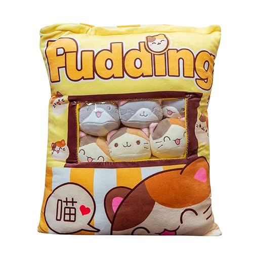 ISAKEN Cojín de Peluche Cute Plush Pillow, Pudding Plush Toys, Snack Doll Pillow Snack Doll Pillow Plush Toy Pudding Peluches Regalo para Adultos y niños
