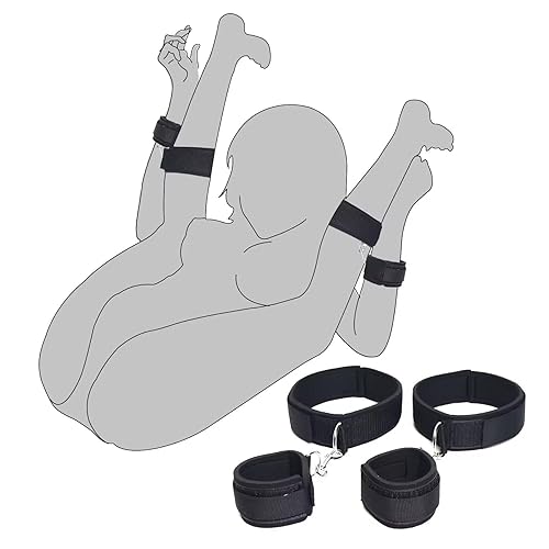 Sex Bondage Wrist & Thigh Cuffs BDSM Restraints Set, Sex Toys for Women with Adjustable Leg Straps Handcuffs for Couple Beginner SM Game Play - Wrist & Thigh Cuffs