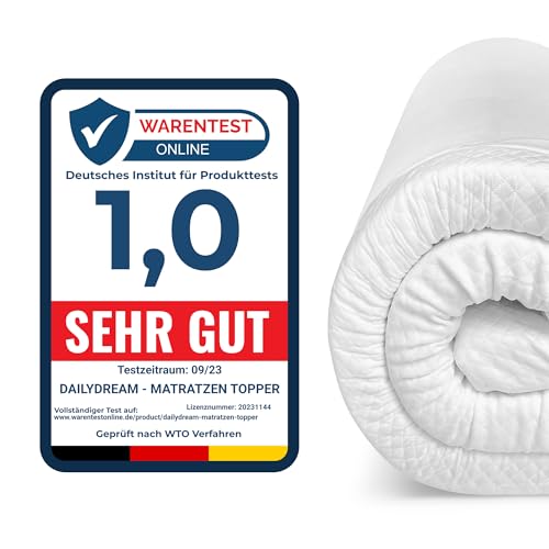 Dailydream viscoelastischer Matratzentopper “Model M“ mit Memory Foam Effekt, 140x200x5cm, Edition Standard - 140 x 200 cm - Model M - 80 bis 100kg