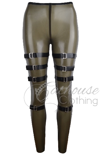 Asylum Strap Leggings | Small / Translucent smoky black/black / No zip