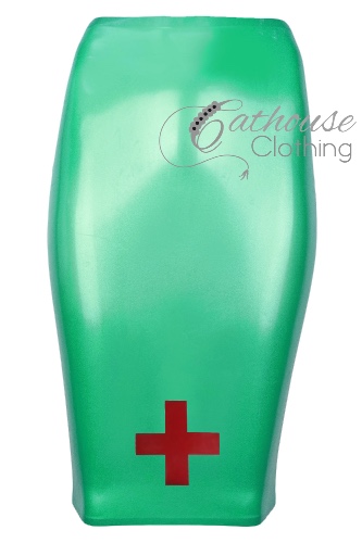 Clinic pencil skirt | small / Jade green & red
