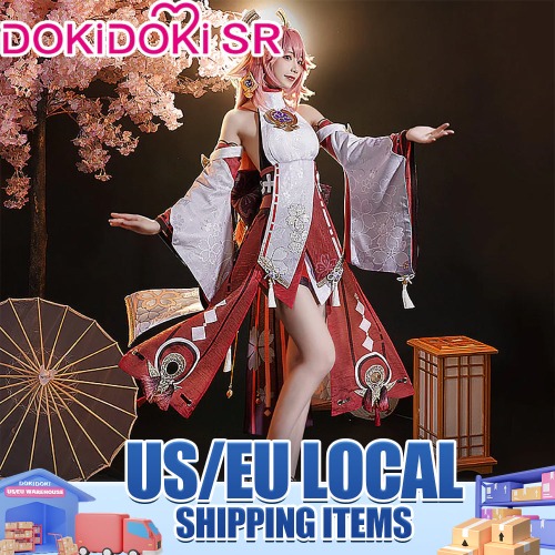 【US/EU LOCAL SHIPPING 】DokiDoki-SR Game Genshin Impact Yae Miko Cosplay Costume | 【For US Addresses Only】 / Costume Only-S