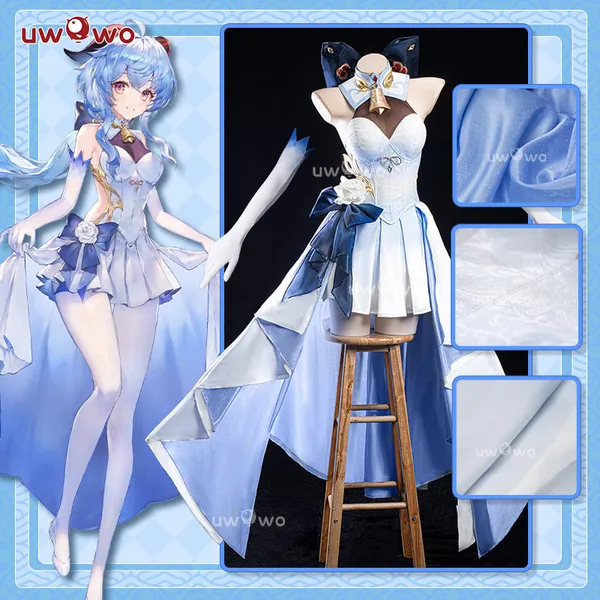 【Pre-sale】Uwowo Genshin Impact Fanart Ganyu White Gown Cosplay Costume - M
