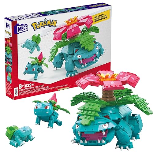 MEGA Pokémon Action Figure Building Toys, Bulbasaur Evolution Set