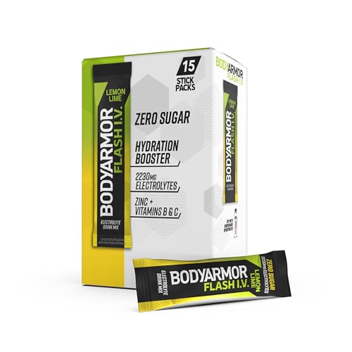BODYARMOR Flash IV Electrolyte Packets, Lemon Lime 