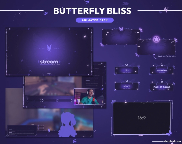 Purple Butterfly Bliss Stream Pack