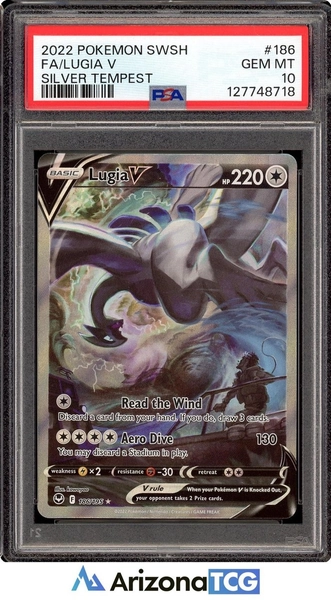 Pokemon 2022 Lugia V 186/195 Alt Art Silver Tempest GEM MINT PSA 10