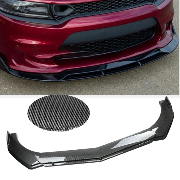 Carbon Fiber Look Front Bumper Lip Spoiler Splitter For Dodge Charger 2015-23