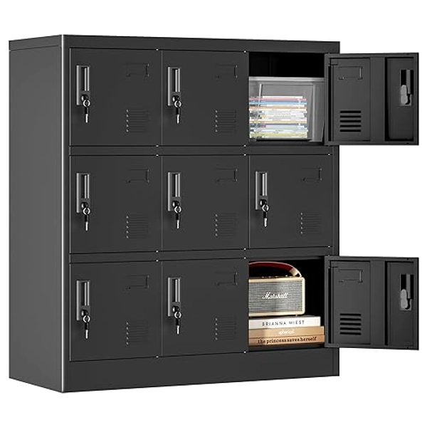 9 Door Metal Locker (Black)
