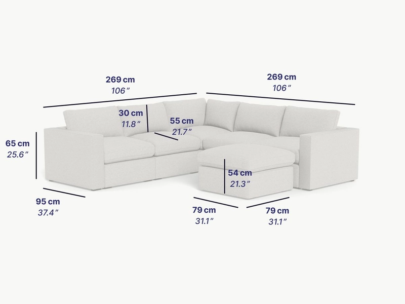 Ciello - Sectional - Dune - 4-Seater - With Corner / Regular Arms - Dune
