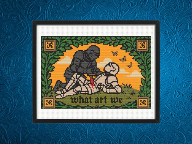 What Art We Cross Stitch Pattern, Knight Cross Pattern , Battle Scene Cross Stitch Pattern, instant pdf download
