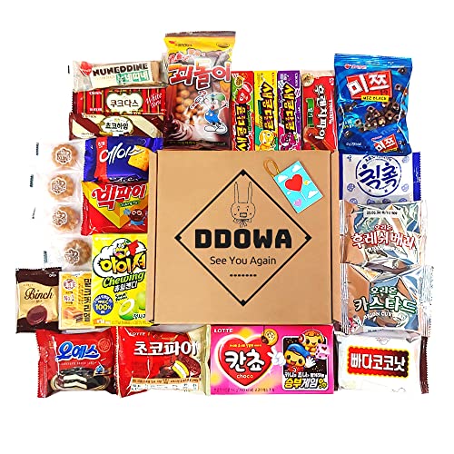Korean Snack Box (22Type 25EA) Various Yummy Snacks Chips Cookies Candy Ramen Gift