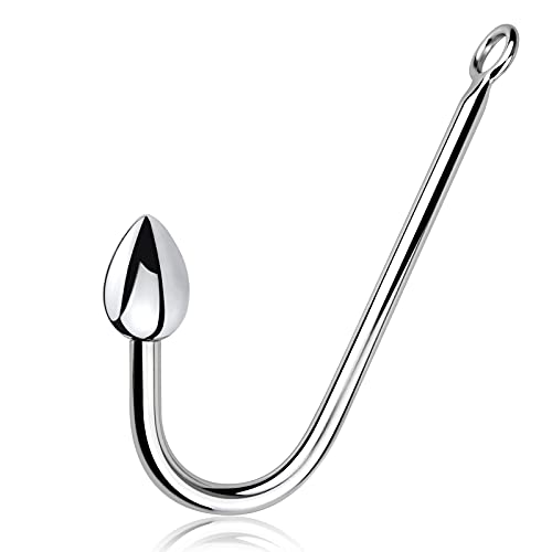 Anal Butt Plug Hook - Stainless Steel Anal Rope Hook with Solid Anal Heart Ball Fetish Bondage Hook Toy for Unisex Adult BDSM Game