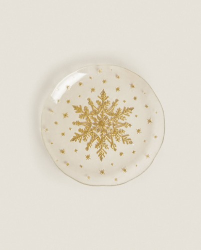 SNOWFLAKE DESSERT PLATE - COLLECTION - NEW IN | Zara Home United States of America