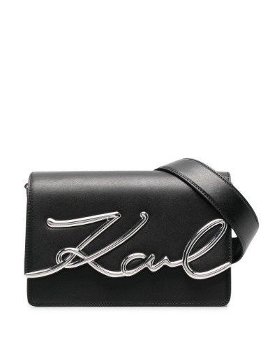 Karl Lagerfeld K/Signature Leather Shoulder Bag  - Farfetch