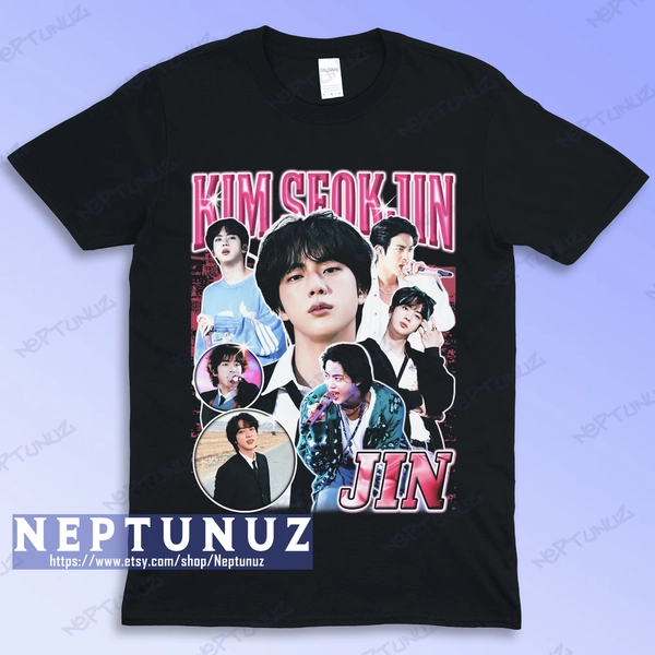 Jin Kim Seokjin Shirt Kpop Boyband Music Vintage Retro Aesthetic Graphic Style Men Women T-Shirt