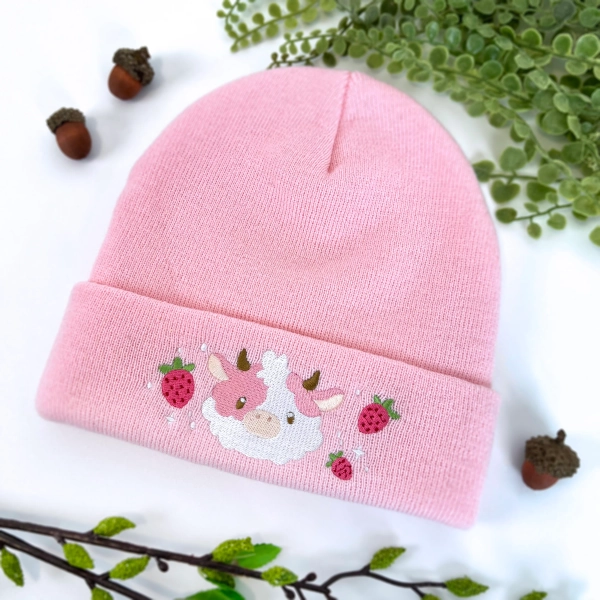 Strawberry Cow Beanie