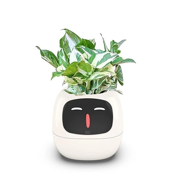 Itigoitie Smart Flowerpots,Smart Pet Planter,Ai Planter,Intelligent Flowerpots,Multiple Expressions,7 Smart Sensors, and Ai Chips Make Raising Plants Easy and Fun for Living Room,Plant-Free(White