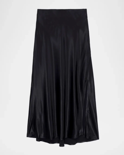 Maya Satin Midi Skirt 
