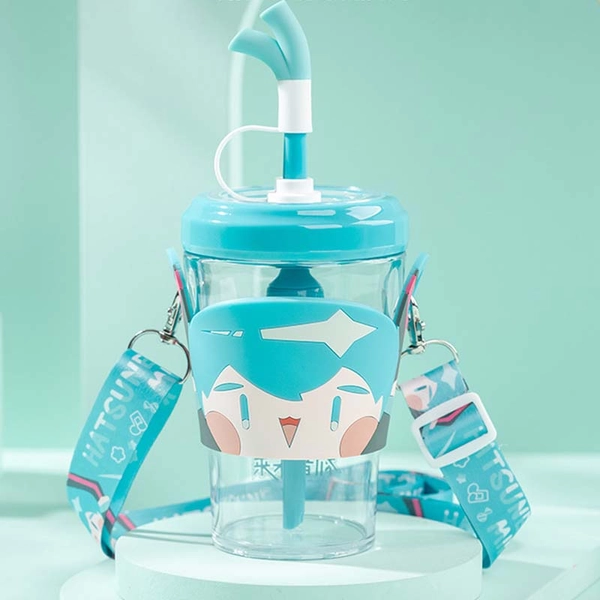Official Miku Water Bottle with Miku Lanyard