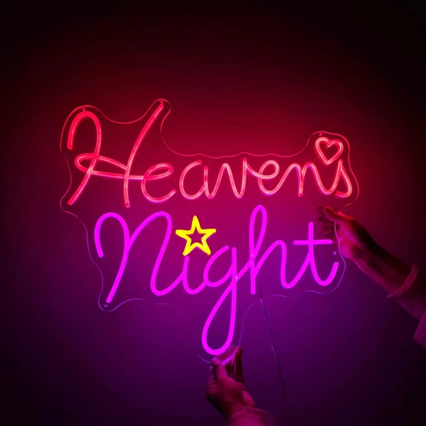 Custom Neon Sign Heaven's Night LED Neon Light Room Wall Art Decor Game Room Personalized Gift Bedroom Game Room Wall Decor For Christmas