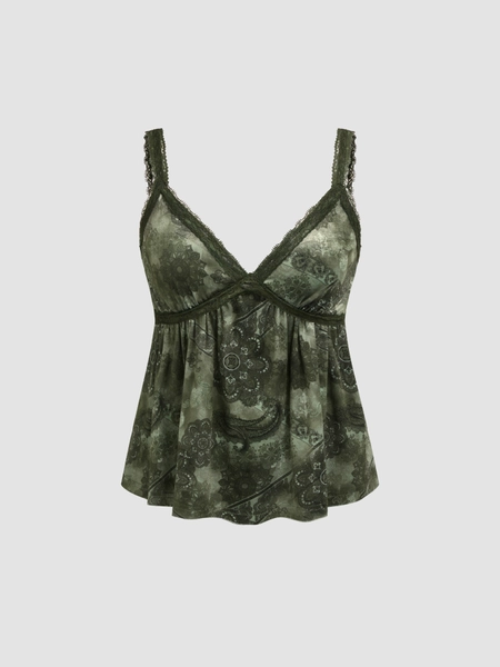 Velvet Sweetheart Aztec Lace Cami Top