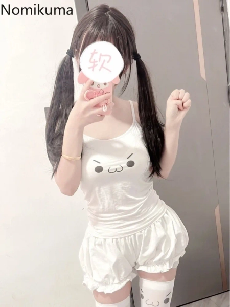 Japanese Women Tanks Crop Tops Anime Print Sleeveless Tunic Camis 2025 Ropa Mujer Fashion White Y2k Top Casual Cute Summer Vest - AliExpress 